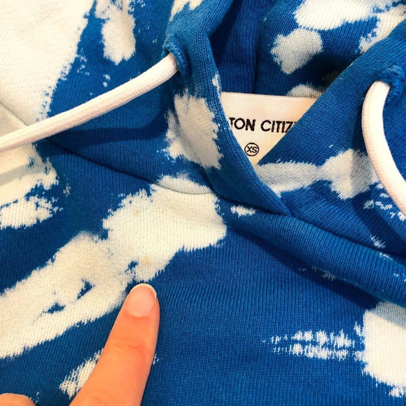 Cotton Citizen Brooklyn 100% Cotton Blue Tie Dye Oversized Hooded Sweatshirt XS - Picture 14 of 14